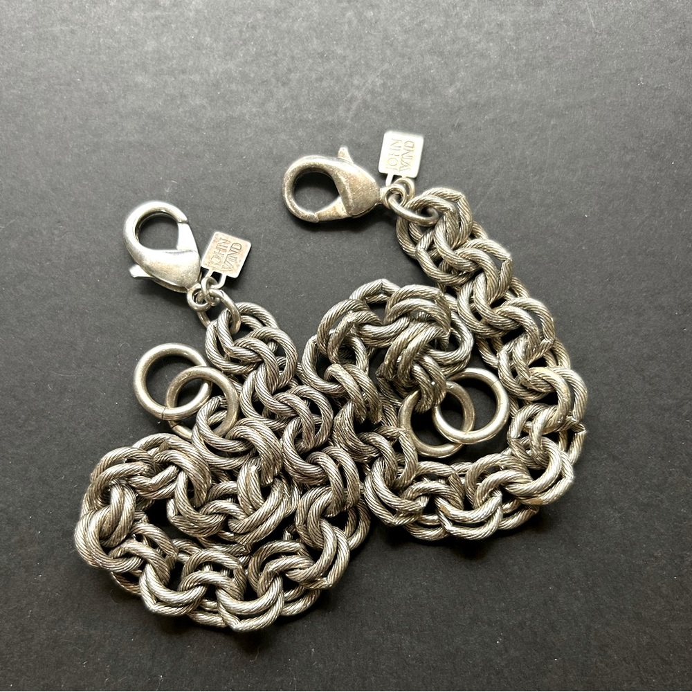 Vintage John Wind Chunky Silver Chain Sorority Bracelet 2 avail-Sold Separately